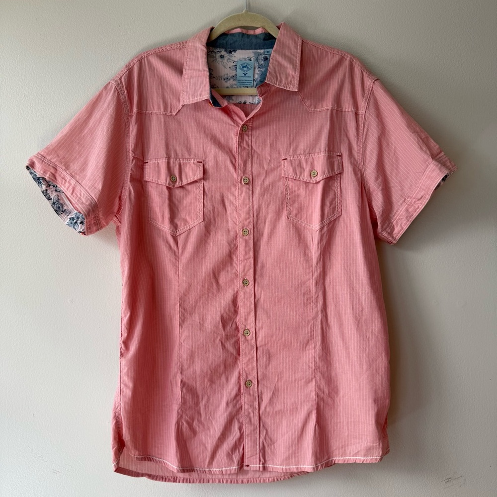 Men's Pink Button-Up Shirt - XL